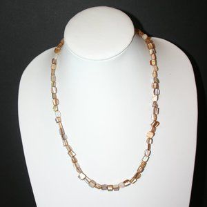 Pullover Square Cut Natural Shell Necklace Item #35